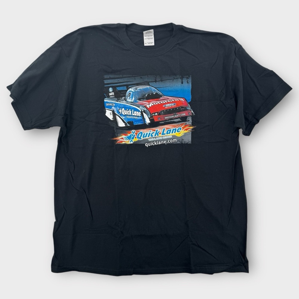 Vintage Quick Lane T Shirt Mens 2XL Motorcraft Ford Automotive Y2K Nascar Tee